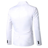 Riolio WELL DRESSED MEN New Arrival Suit Men's Single Button Suits Slim Fit Party Wedding Casual Blazer Black and White Solid Design Collar Blazers