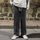 Riolio  Brand Men's Jeans Korean Version Student Casual Pants High Street Straight Loose Wide Leg Jeans Black Grey  Blue Baggy Jeans