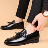 Riolio Designer Style Dress Shoes for Men Brand New Business Casual Shoes Slip on Leather Shoes Plus Size for Men Wedding Party Shoes