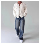 Riolio  New Japanese Fashion Men Cardigan Jackets Light Luxury Knitted Button-down Long Sleeve Sweater Coat Premium Solid Color Knitwear