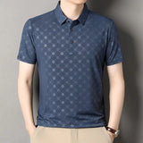 Riolio  Short-sleeved Lapel T-shirt for Middle Aged and Elderly Summer Thin Casual Men's Loose Half Sleeved Polo Shirt Large Size