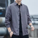 Riolio  Long-sleeved Shirts Men's Workwear Jackets Spring Autumn Trendy Loose Casual