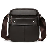 Riolio  New Trendy Men's Premium Genuine Leather Messenger Bag Stylish Minimalist Small Crossbody Bags Daily Commute Shoulder Bag