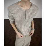 Riolio  Autumn Long Sleeved T-shirt Men Fashion Beige Round Neck T-shirt Men Streetwear Korean Loose Casual T Shirt Mens Top M-3XL