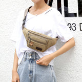 Riolio Chest Bag Canvas Waist Bag Women Men's Belt Bag Fashion Bum Bag Travel Purse Bag for Phone Pouch Pocket Hip Bag Waist Pack Male