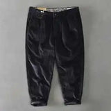 Riolio  Retro Corduroy Casual for Men Three-dimensional Cutting Loose Straight Versatile Trendy American Long Pants
