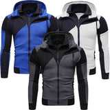 Riolio Men Hooded Fleece Zip Hoodie Men Thick Solid Color Sweatshirt Mens Casual Hoodies Sportswear Hooded Sweatshirts