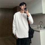 Riolio Warm Henry Collar Long Sleeve T shirt For Men Spring Autumn Casual Mens T-shirts Unisex Tee Tops Classic Clothes Men's T-Shirts