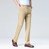 Riolio  Autumn Trousers Men Formal Dress Suit Pants Work Pants Quality Business Casual Pants Straight Black Khaki Navy Blue Long Pants