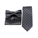 Riolio  Business Men Tie Set With Bowtie Pocket Square Cufflinks Necktie Suit Set Paisley Dot Floral Style New Fashion Classic Bow Tie