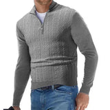 Streetwear Mens Half Zipper Pullover Sweaters Long Sleeve Knitted Solid Color Sweaters Men Oversized Breathable Sweater Men