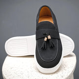 Riolio  Luxury Dress Shoes for Men Comfy Brand Gentleman Tasseled Loafers Outdoor Shoes Leisure Walk Male Moccasins Suede Leather Man