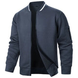 Riolio Mens Casual Jacket Loose Fit Lightweight Jacket Varsity Bomber Jacket with Zipper Outdoor Streetwear Stand-up Collar Sweatshirts