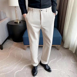 Riolio Fashion New Men Suit Pants New Casual Straight Slim Classic Business Formal Blazer Pants Trousers Male Brand Clothing