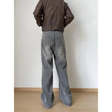 Riolio New Men's Patchwork style cargo Denim Pants Washed Male Jeans Straight Casual Men wear Loose Wide Leg Trousers Pocket design