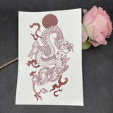 Riolio Waterproof Temporary Tattoo Sticker Red Dragon Pattern Men's and Women's Arm Body Art Fake Tattoo