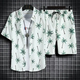 Riolio Beach Clothes For Men 2 Piece Set Quick Dry Hawaiian Shirt and Shorts Set Men Fashion Clothing Printing Casual Outfits Summer