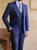 New Arrival Navy Men's Suit Set For Business Party Prom Wear Handsome Classy Slim Fit Dresswear For Men Daily Office