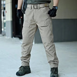 Riolio  Men Ripstop Tactical Cargo Pants Multi Flap Pockets Adjustable Cuff Lightweight Windproof Outdoor Hiking Trekking Work Trousers