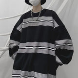 Riolio Spring Autumn Striped Y2K Harajuku Hip Hop Sweatshirts Man Oversized Casual Tops Long Sleeve Loose Pullover Streetwear Clothes