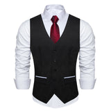 Riolio Khaki Solid Rayon Polyester Men Suit Vest Wedding Party Formal Black Blue Red Blazer Waistcoat