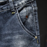 Riolio  Fashion Ripped Men's Slim Jeans Streetwear Trendy Korean Beggar Holes Pants Autumn Stretch Personality Casual Denim Trousers