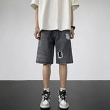 Riolio  Men Five-point Ripped Summer Thin Style Wear New Versatile Loose Denim Shorts