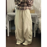 Riolio  Japanese Retro Pleated Wide-leg Men Spring and Autumn Simple Elastic Waist Work Casual Pants