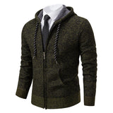 Riolio Men's trend in autumn and winter 2023 new plus velvet padded knit cardigan sweater coat