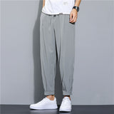 Riolio Summer Ice Silk Thin Soft Casual Men‘s Daily Baggy Pants Sports Straight Joggers Fashion Streetwear Trousers Men Clothing