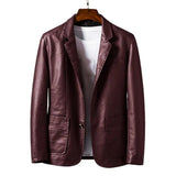 Riolio New Men Autumn Motorcycle Vintage Leather Jacket Coat Men Fashion Biker Button Pocket Design PU Leather Jacket Men 4XL