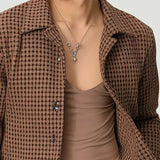 Riolio Men's Jackets Plaid Lapel Long Sleeve Button Fashion Casual Male Crop Coats Spring Streetwear Thin Jackets S-5XL INCERUN