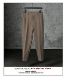 Riolio New Fashion Male Suit Pants Light Luxury Draped Cropped Button-down Business Casual Pants Premium Slim-fit Elegant Dress Trouser