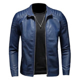 Riolio Men's standing collar Jacke, motorcycle clothing, fashion trend personalized leather men's jacket