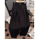 Riolio  Cleanfit High Waist Wide Leg Men's Pants Drapey Ice Silk American Style Casual Business Trousers for Teens And Young Adults