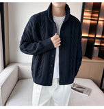 Riolio New Korean Style Jacquard Men Cardigan Jackets Fashion Luxury Knitted Button-down  Long Sleeve Sweater Coat Winter Warm Knitwear