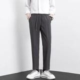 Riolio  Men's Clothing Summer Casual Tie Waist Straight Fit Slim Stretch Comfortable No Iron Wrinkle Resistant High Quality Dress Pants