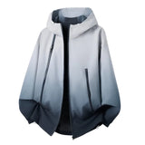 Riolio  Couple Gradient Color Hooded Jacket Loose Windproof Waterproof Outdoor Casual Windbreaker Coat