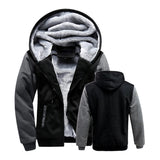 Riolio Winter Jacket Men Warm Coat Thick Fleece Male Zipper Hooded Jackets Casual Hooded Sportswear Outerwear Long Sleeves Sports Hoody
