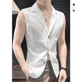 Riolio  Men's Gothic Jacquard Sleeveless Blazer Vest Summer Designer Waistcoat Noble Pattern Sleeveless Tank Top for Men