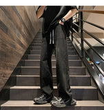 Riolio  New Straight Jeans men Elastic waist Spring New Vintage Casual Baggy Jeans Korean Youth Trousers Classic Wide Leg Denim Pants