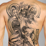 Riolio Full Back Large Tattoo Sticker Waterproof Temporary Tattoos Carp Lotus Dragon Buddha Fake Tatoo Body Art Painting For Men Women