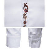 Riolio Men Spring Autumn Shirt Social Henley Dress Shirt Fashion Long Sleeve Formal Embroidery Tops Clothing Casual camisa masculina
