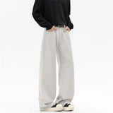 Riolio  White Jeans Men Straight Leg Drag Pants Classic Plain Denim Trousers Unisex Neutral Minimalist Jeans Wholesale Fashion 2025