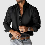Riolio  Autumn Men's Vintage Shirt Spring Casual Long Sleeve Button Turn-down Collar Seaside Beach Style Solid Ahirts For Male Cardigan