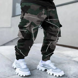 Riolio  Independent Station New Cashew Flower Casual Sports Harem Pants Men's Loose High Street Multi-Pocket Cargo Pants