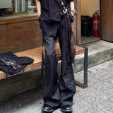 Riolio  Mens Trousers With Straps Drapes Casual Pants Streetwear Fashion Dark Personality Versatile Straight Pants Men'S Clothing
