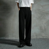 Riolio  Men Straight Pants British Style Casual Pants Autumn Fashion Temperament Elegant Business Commuting Trousers Men'S Clothing