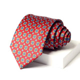 Riolio  2PCS Neck Tie Set 8CM Top Cotton Floral Printed Necktie Fashion Block Flower Suit Ties For Men Shirt Handkerchief Wedding Cravat