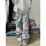 Riolio American retro straight leg washed tie dye jeans for men and women on high streets loose and straight leg casual long pants y2k